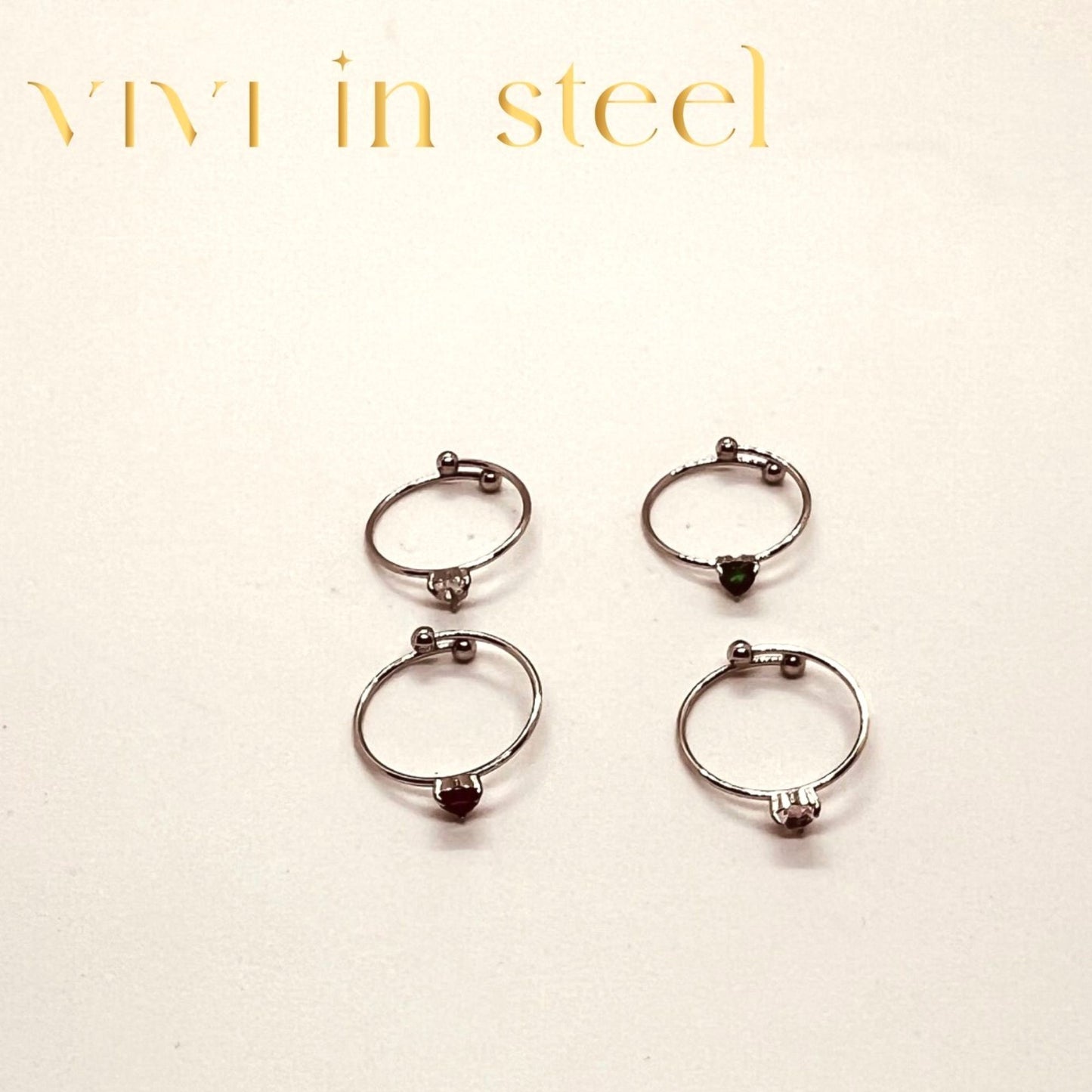 Anello cuore in acciaio da donna