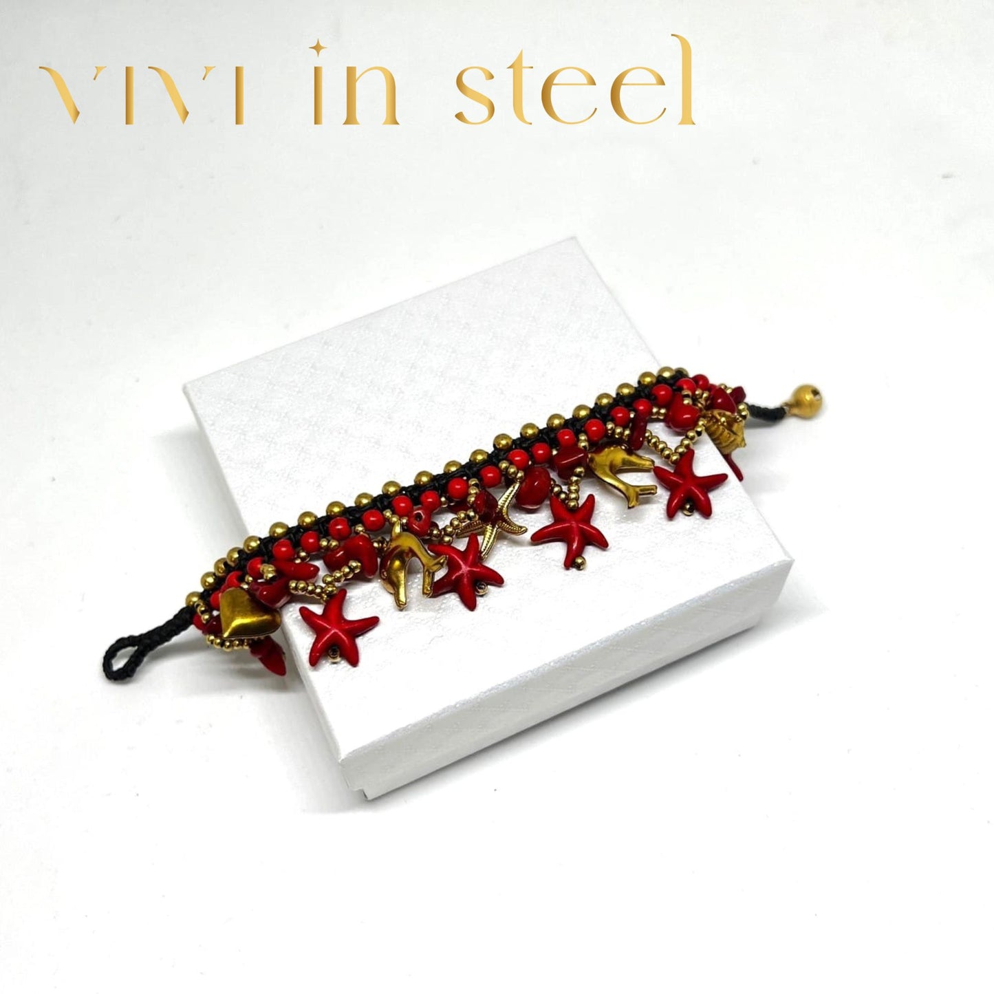 Bracciale in caucciu' e acciaio da donna