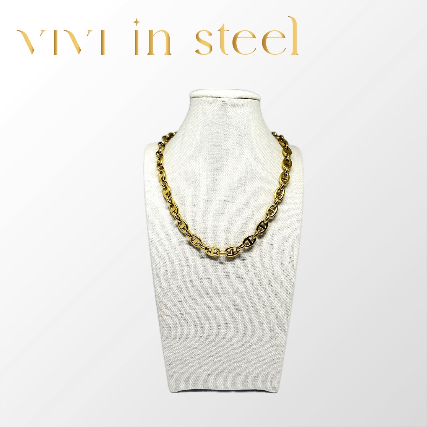 Collana in acciaio gold da donna