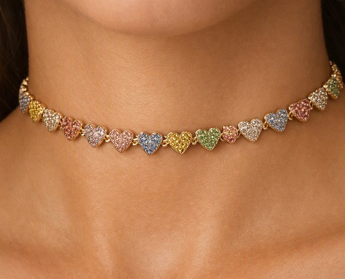Collana Cuore color fluo