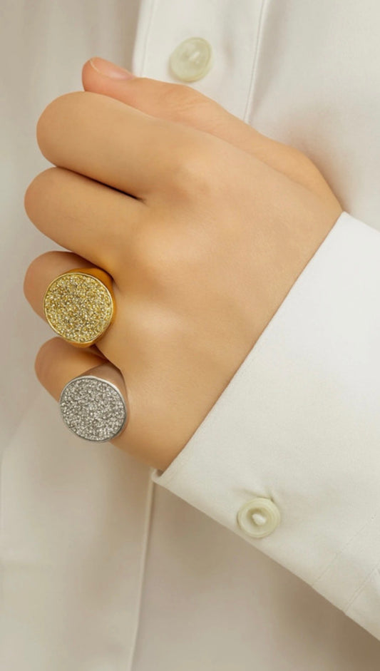 Anello chevalier acciaio tondo big