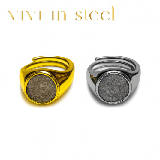 Anello chevalier acciaio tondo