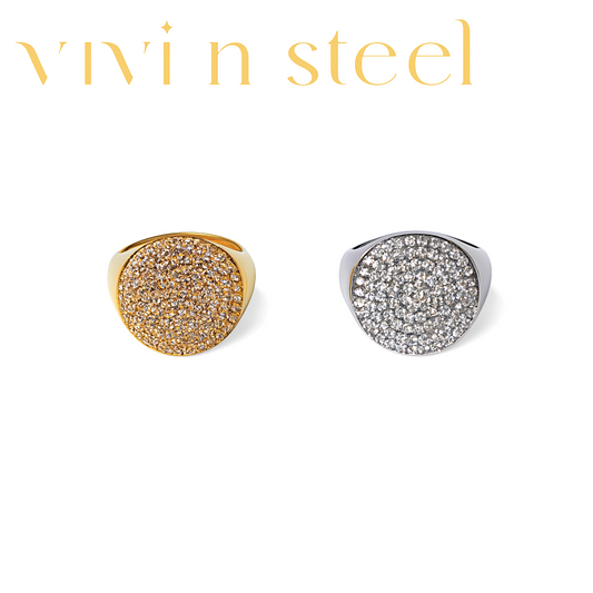 Anello chevalier acciaio tondo big