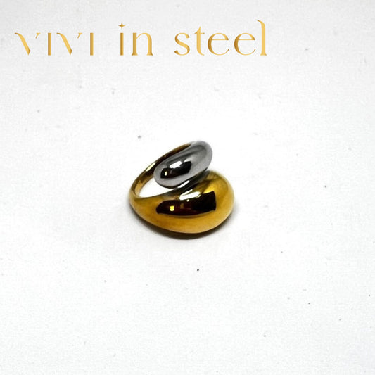 Anello in acciaio resistente da donna