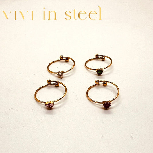 Anello in acciaio cuore da donna