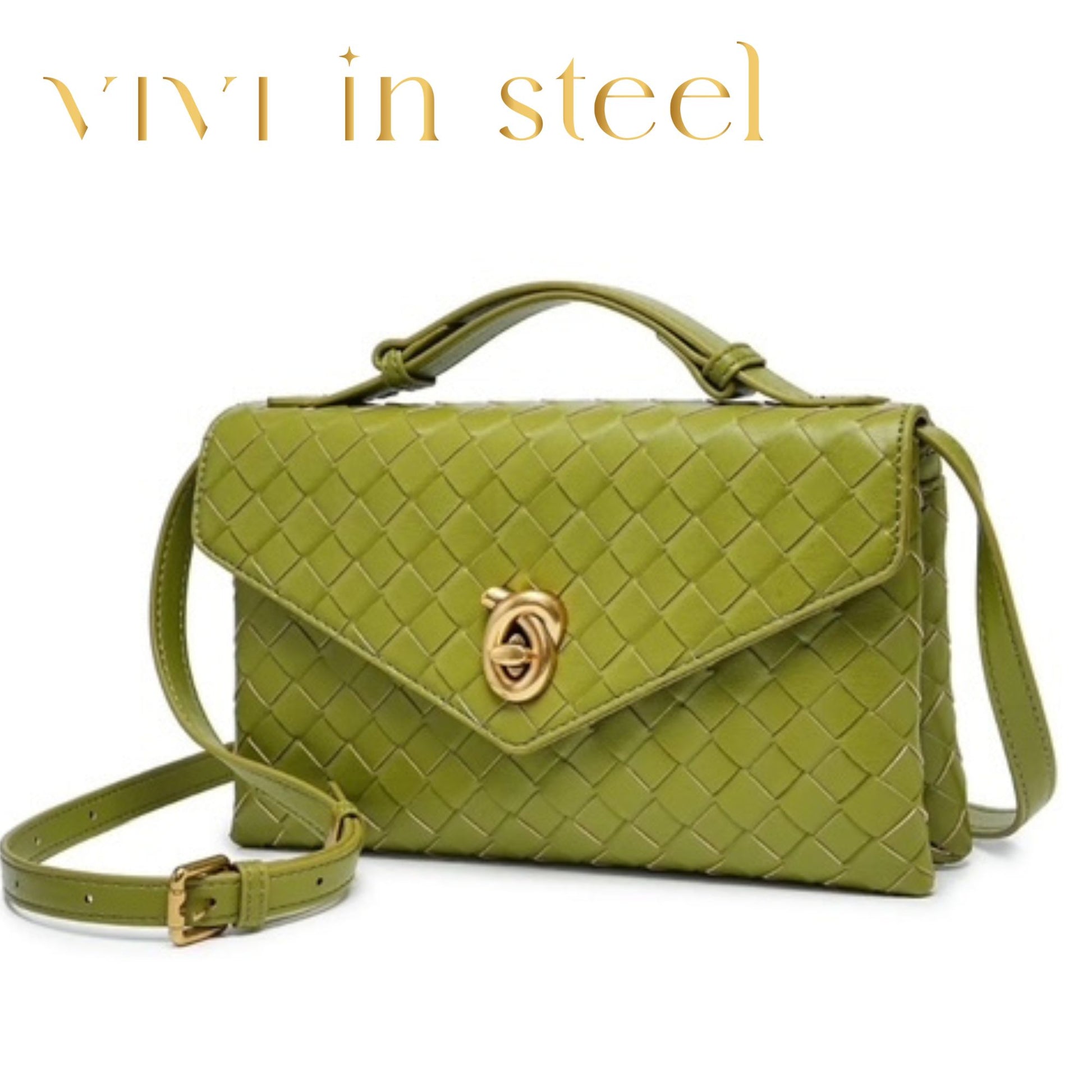 Borsa intrecciata in ecopelle da donna