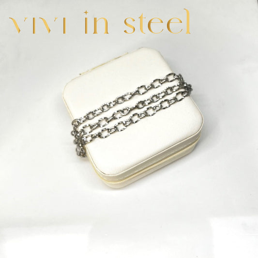 Bracciale tre catene silver