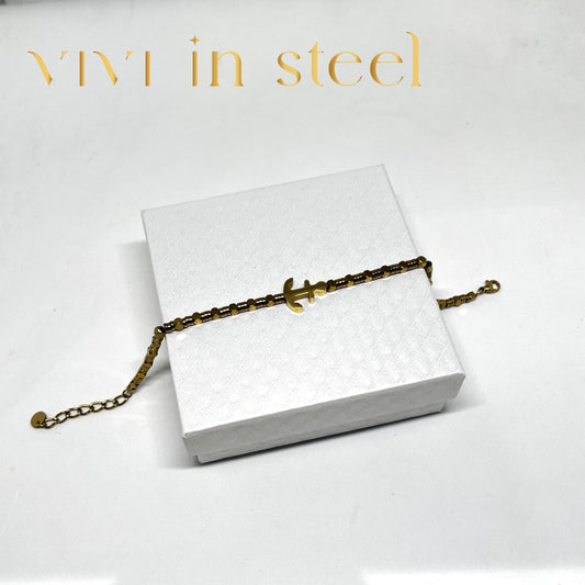 Bracciale in acciaio da donna gold