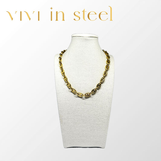 Collana in acciaio gold da donna