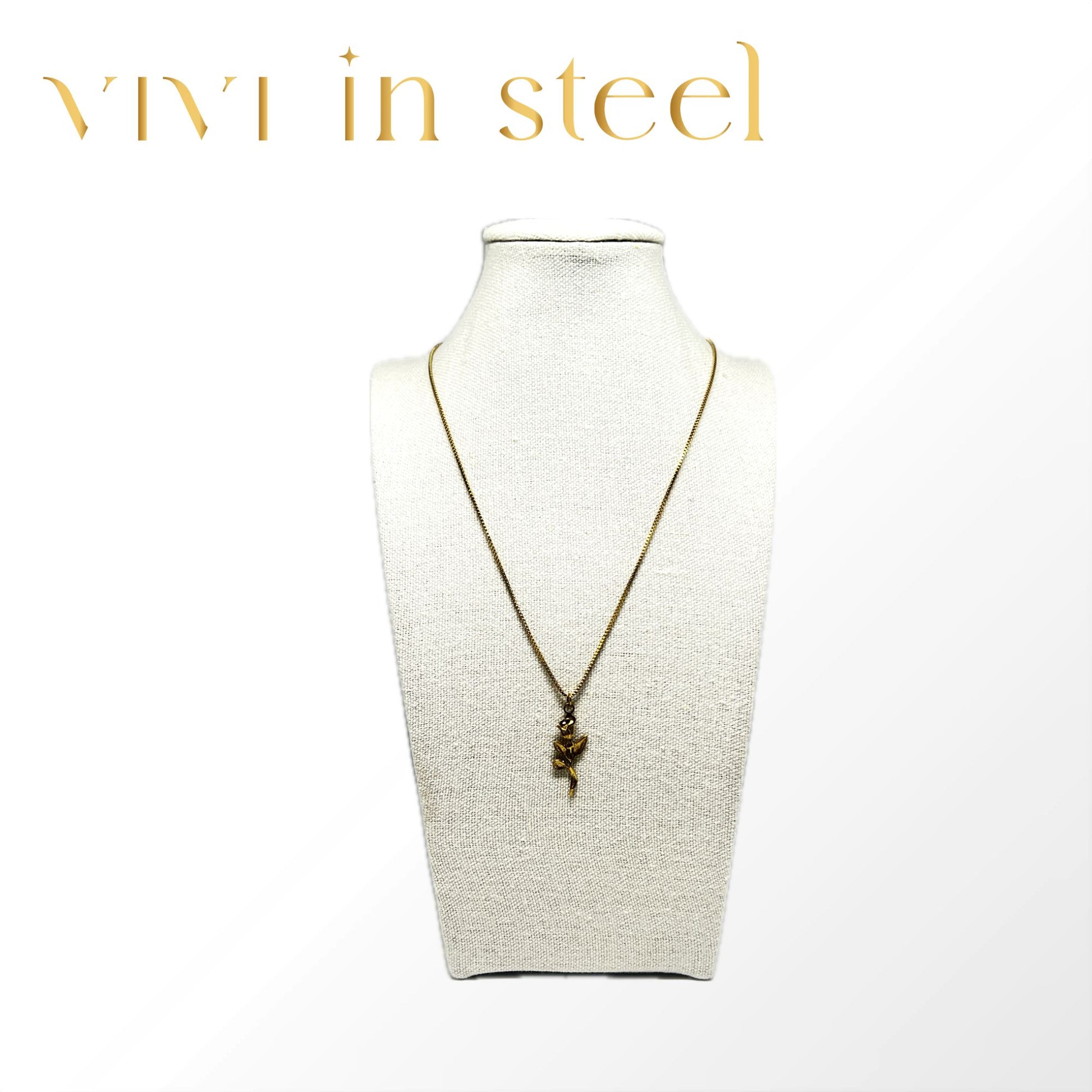 Collana in acciaio gold da donna