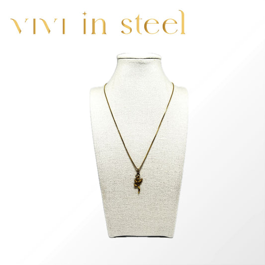 Collana in acciaio gold da donna