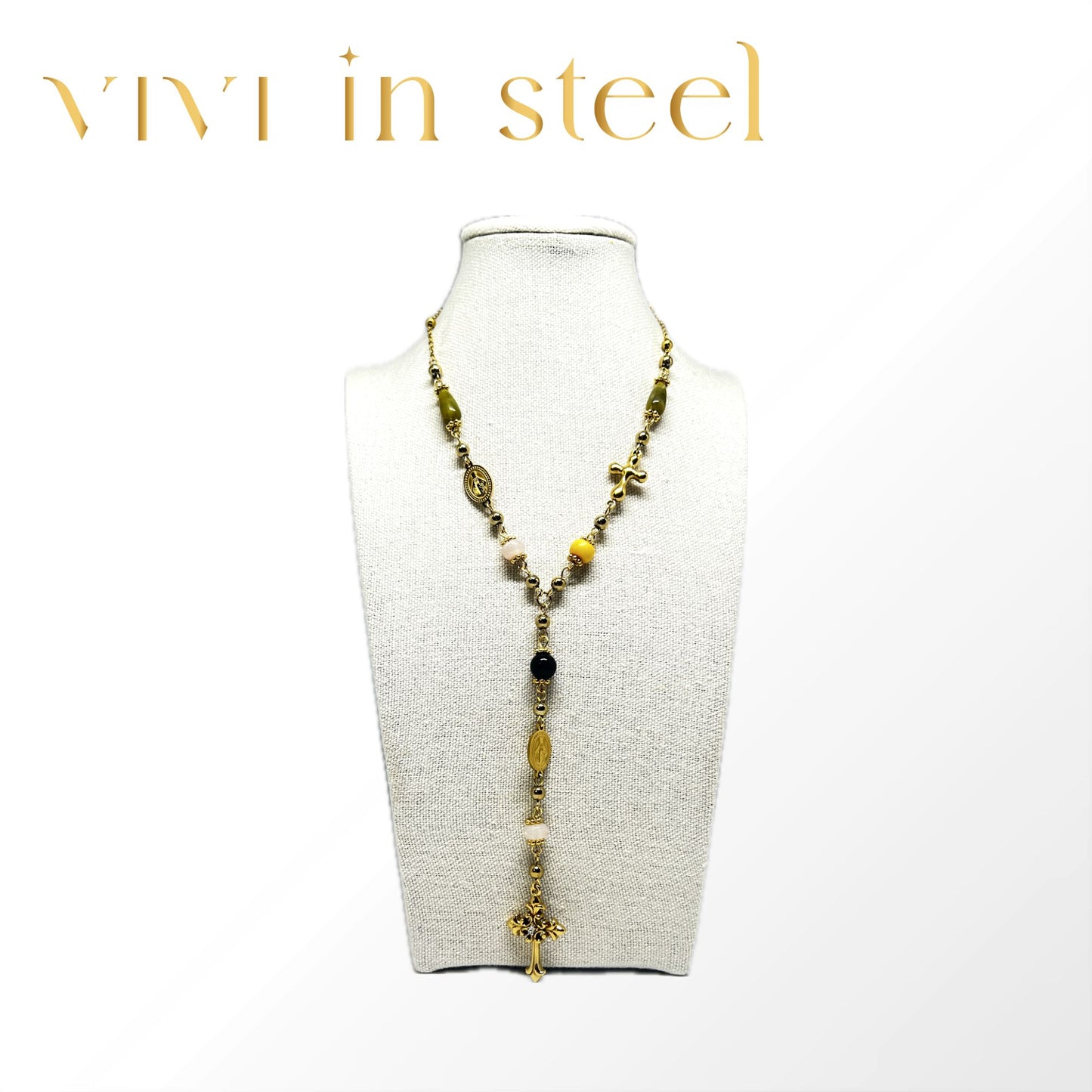 Collana in acciaio gold da donna