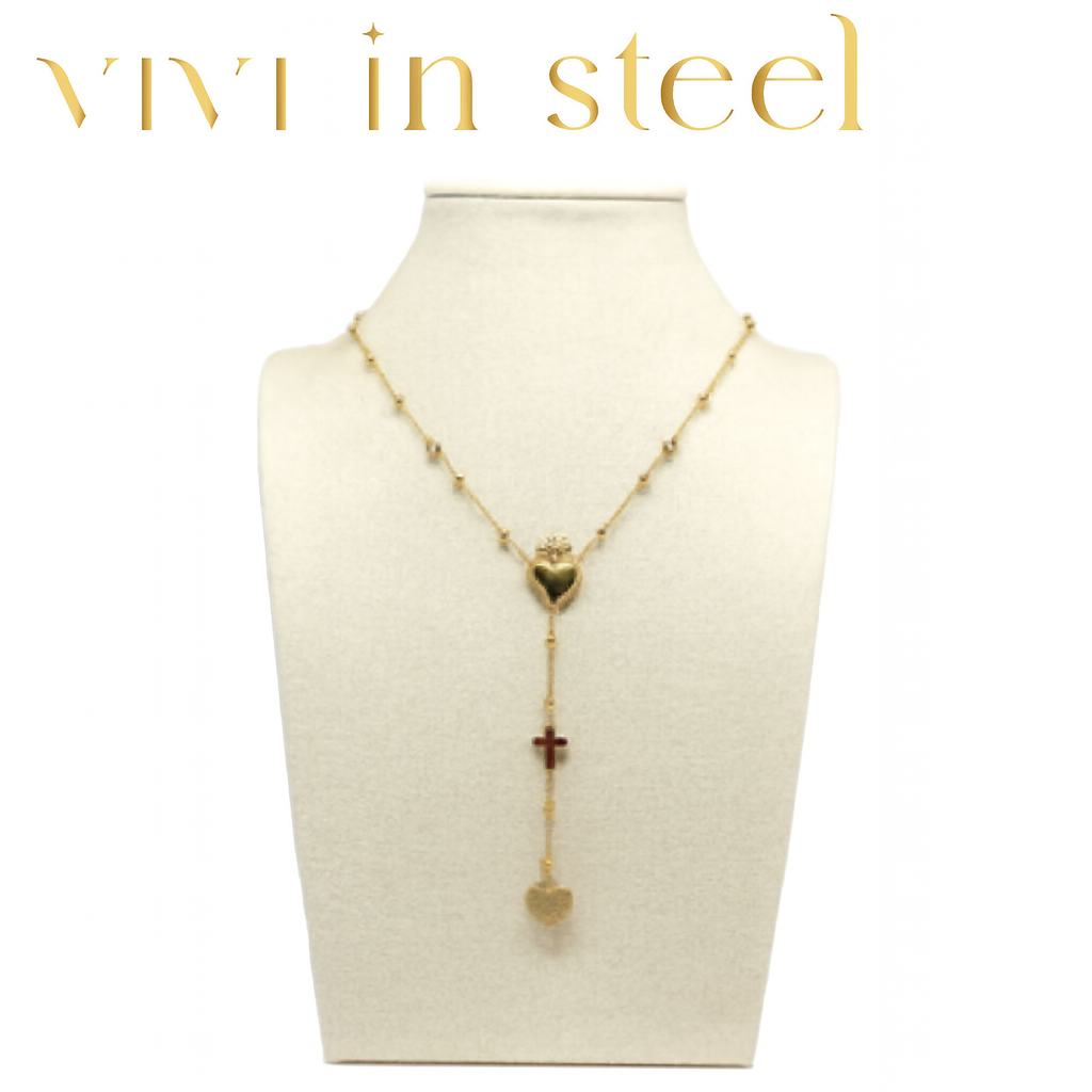 Collana Rosario cuore sacro
