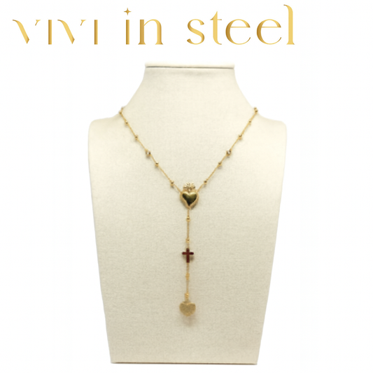 Collana Rosario cuore sacro