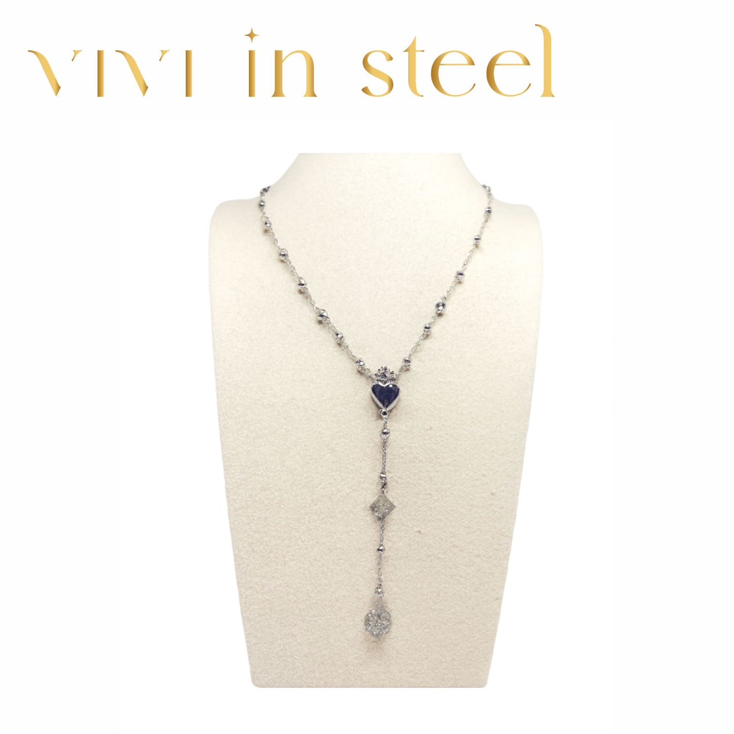 Collana Rosario cuore sacro