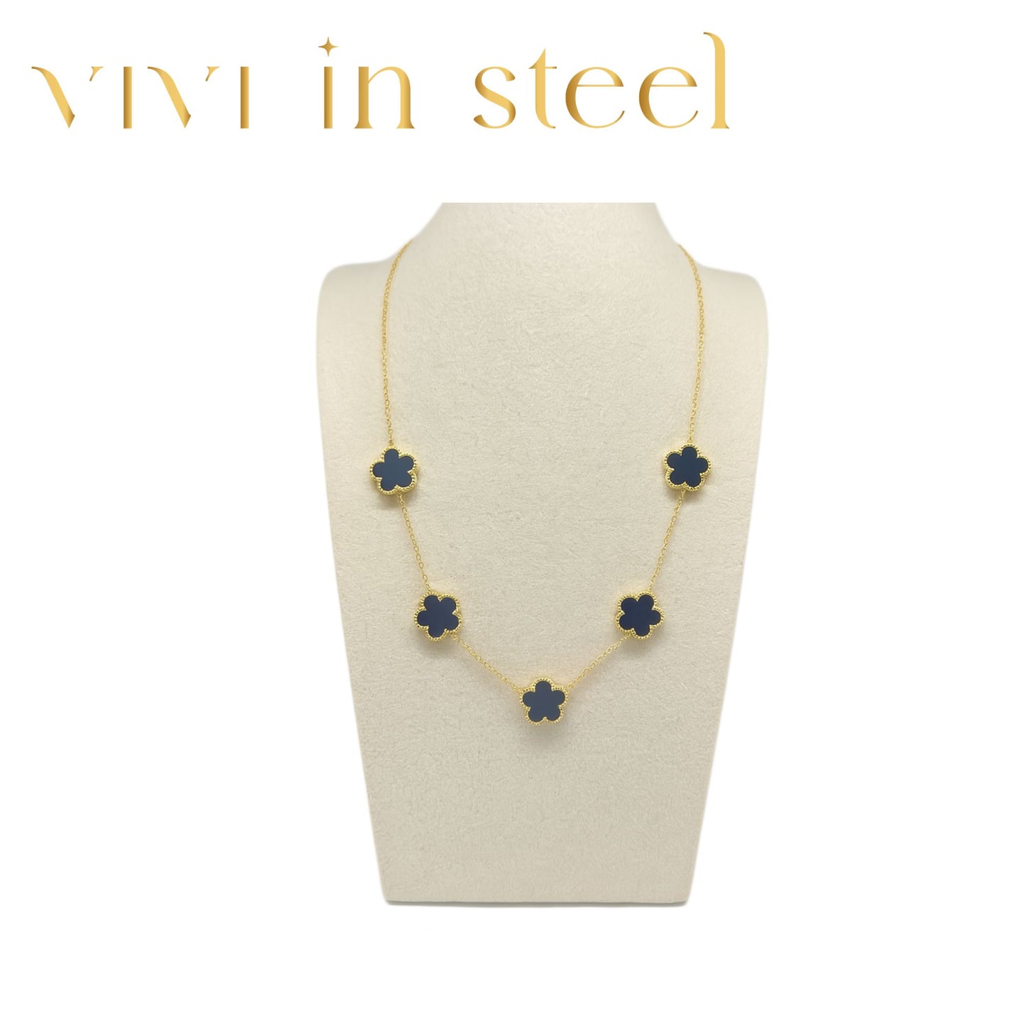 Collana quadrifoglio base gold