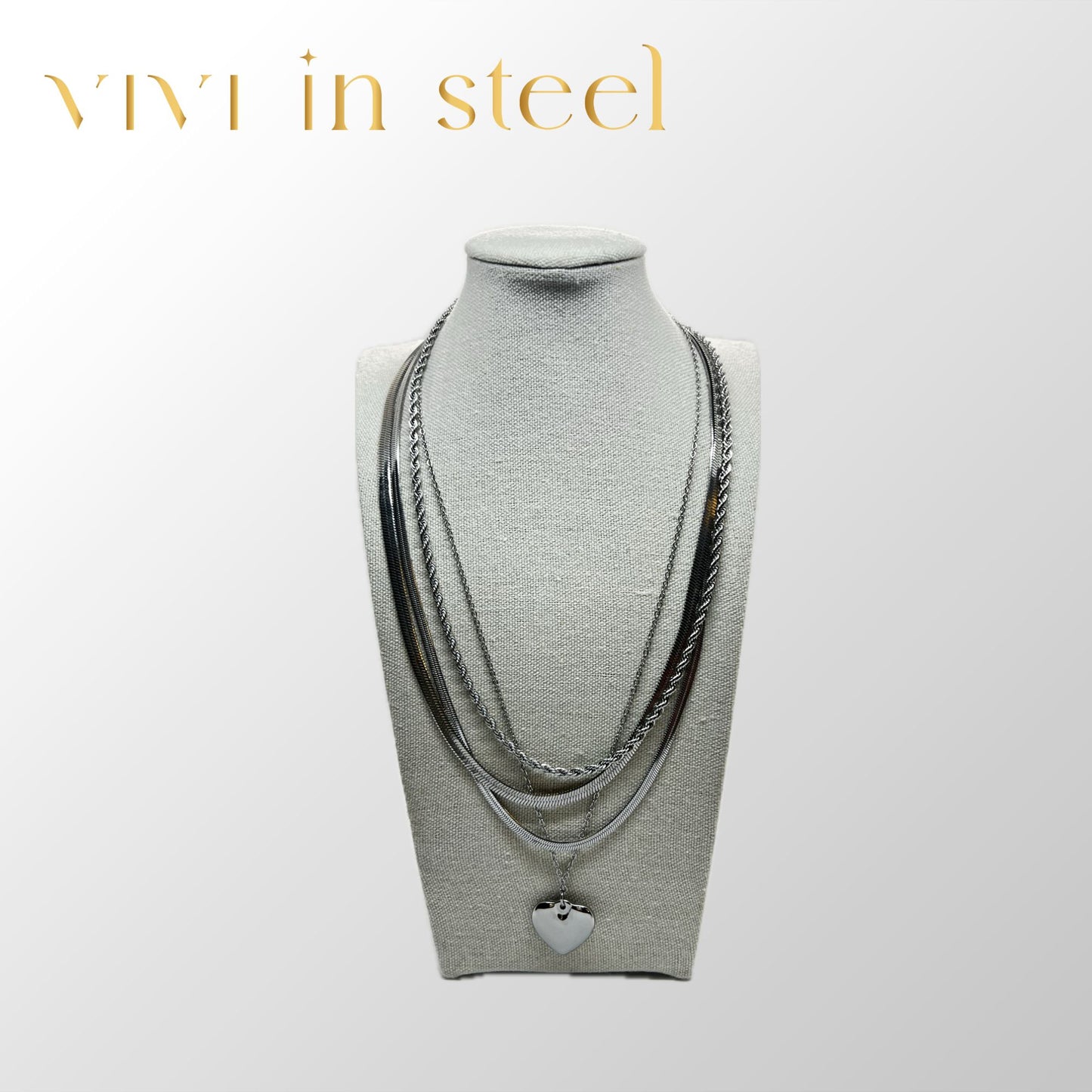 Collana quattro in una silver