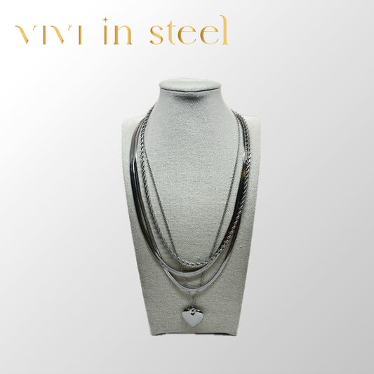 Collana quattro in una silver