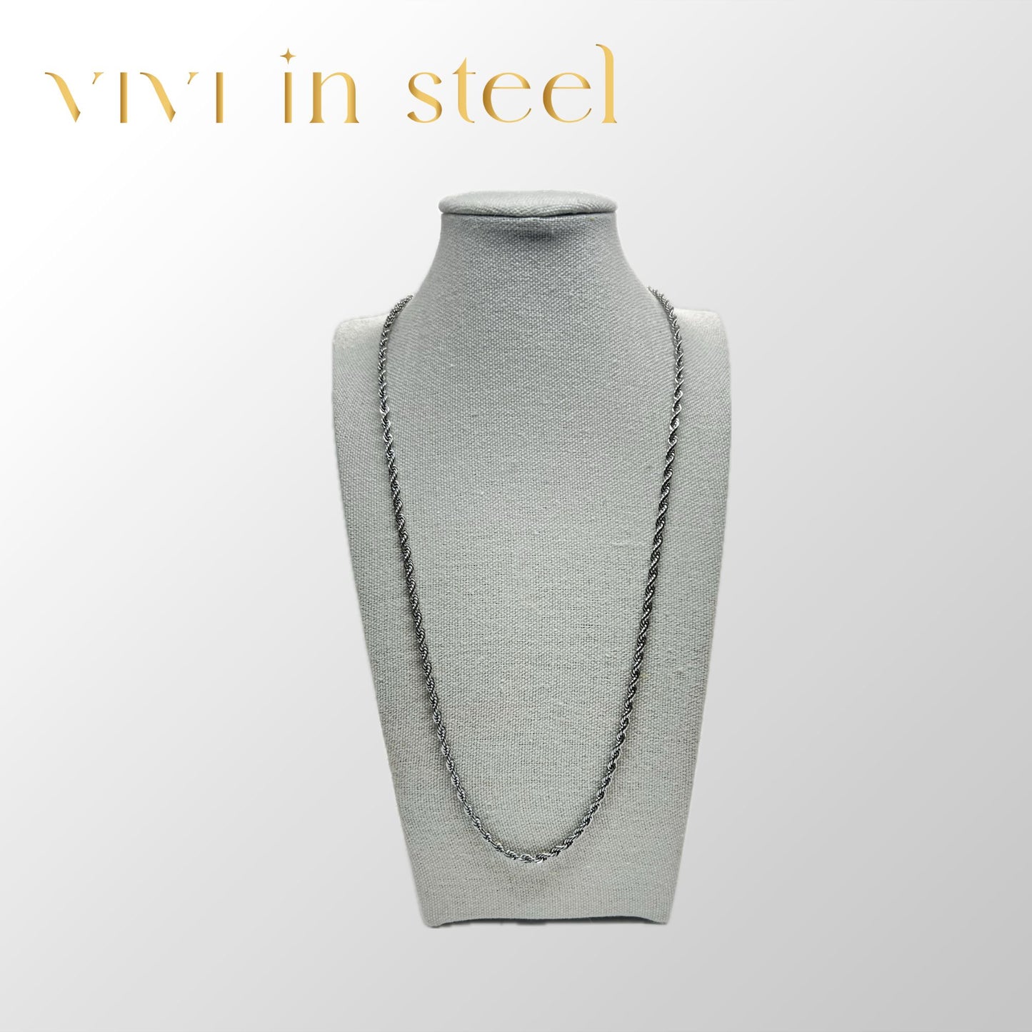 Collana torchon 55+5 silver