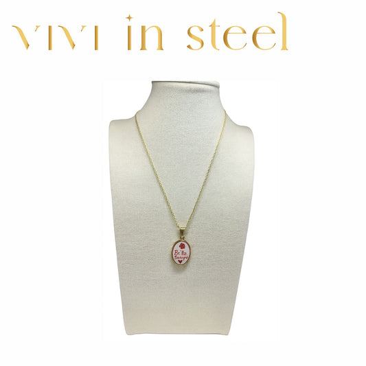 Collana in acciaio gold con ciondolo da donna