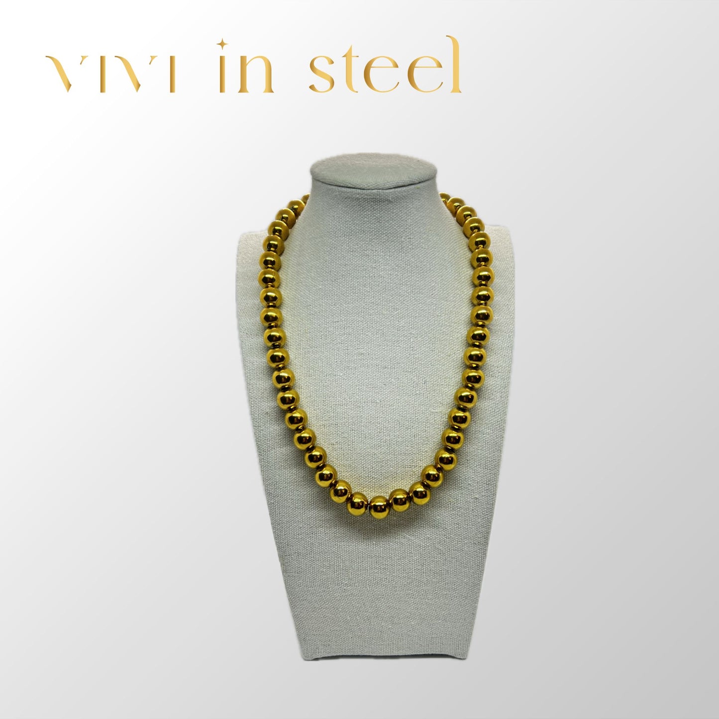 Collana bubble gold 10mm