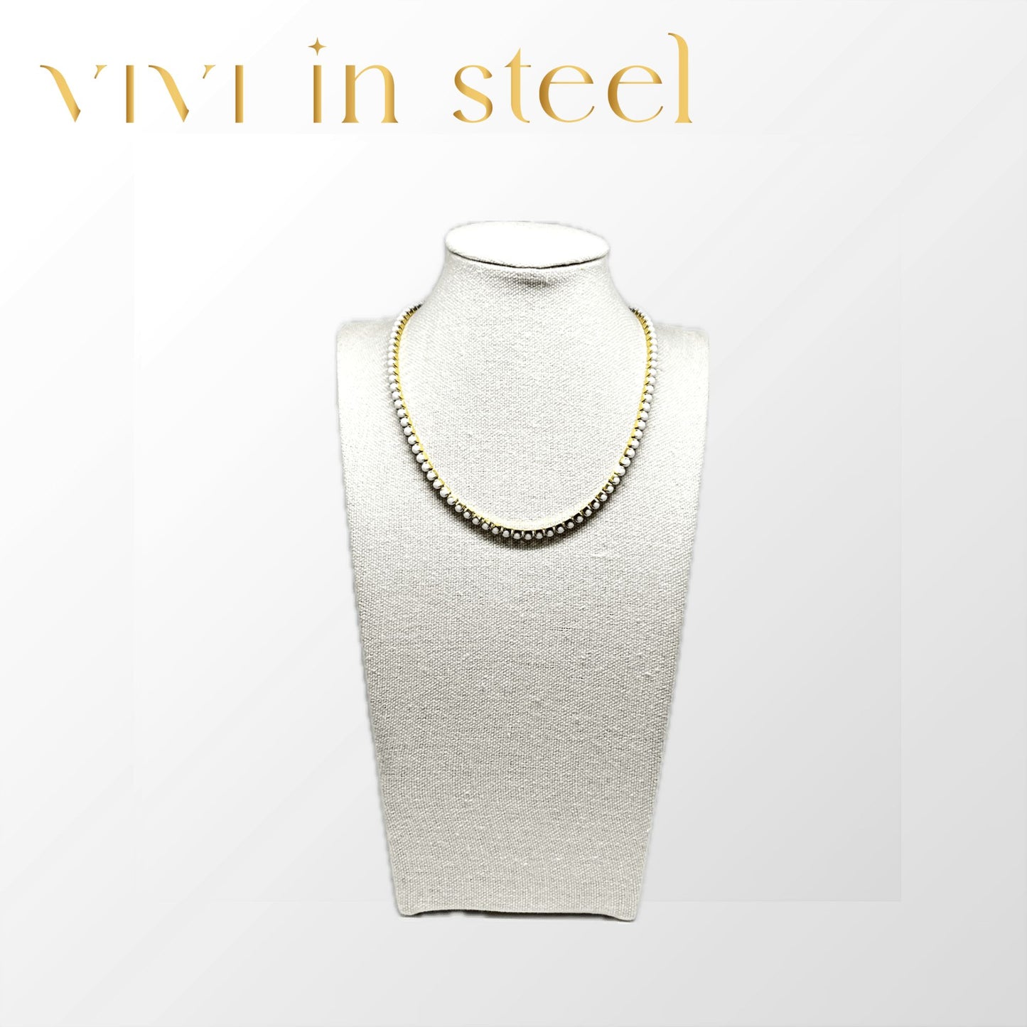 Collana tennis colorata da donna in acciaio