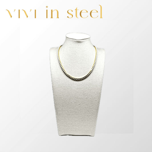 Collana tennis colorata da donna in acciaio