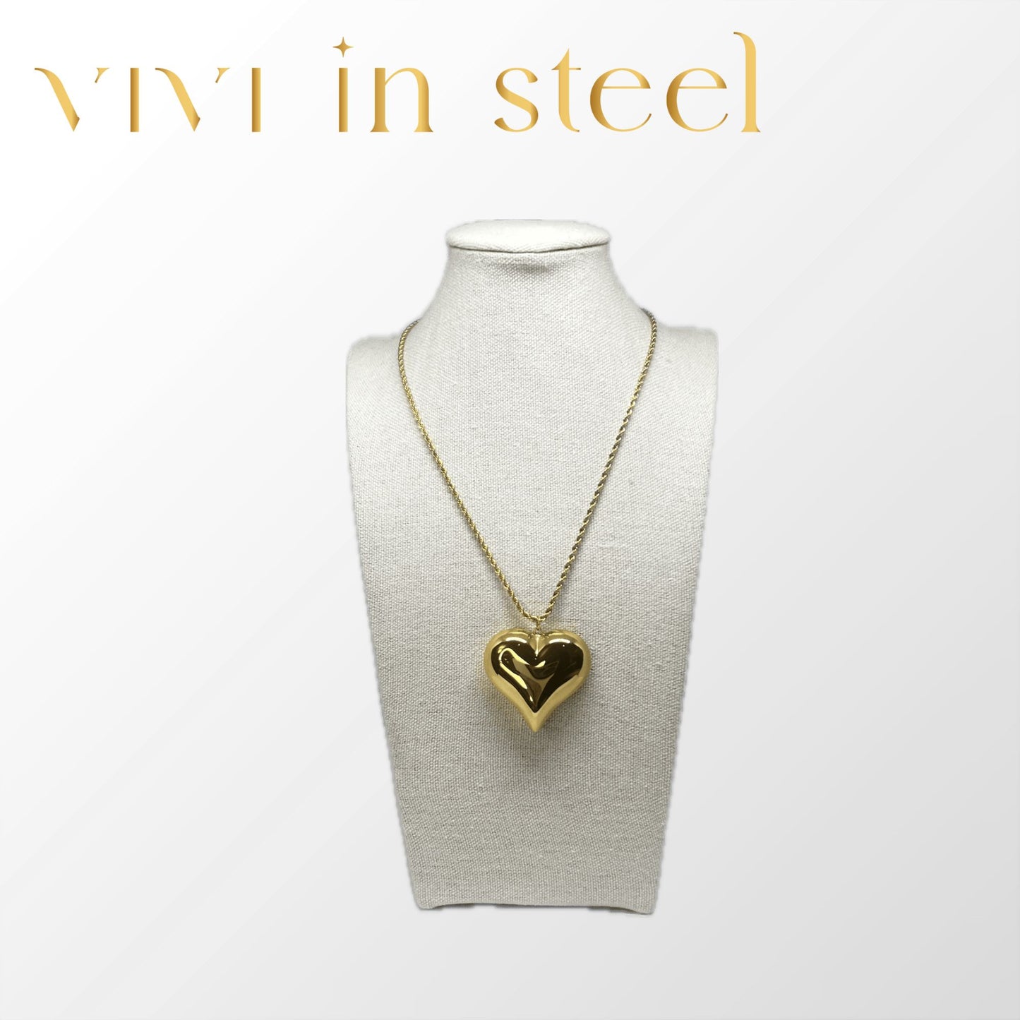 Collana torchon cuore bombato 30+5