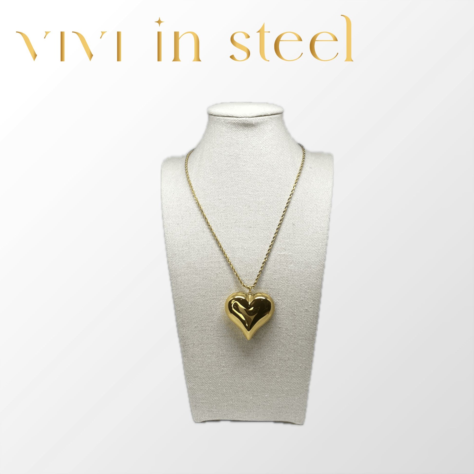 Collana torchon cuore bombato 30+5