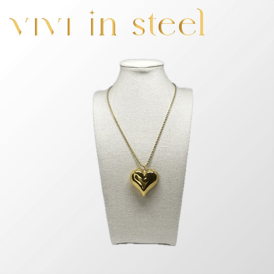 Collana torchon cuore bombato 30+5