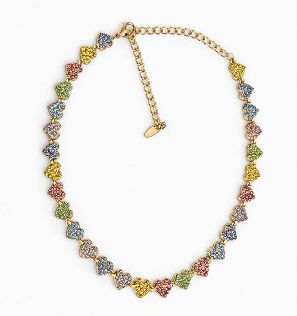 Collana Cuore color fluo