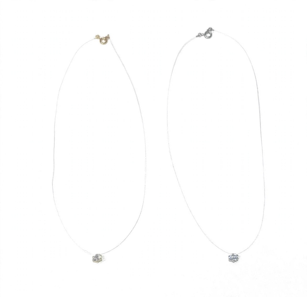 Collana Dermal Vivi in Steel con punto luce in acciaio inox e filo trasparente
