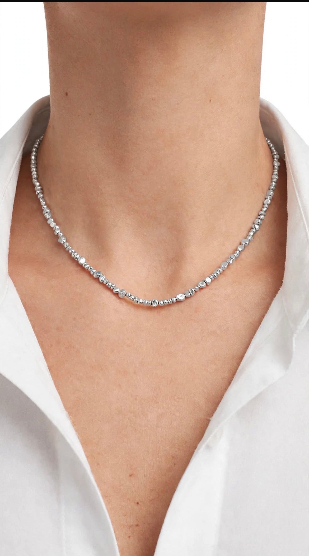 Collana Pepite Vivi in Steel, ulteriore dettaglio del gioiello
