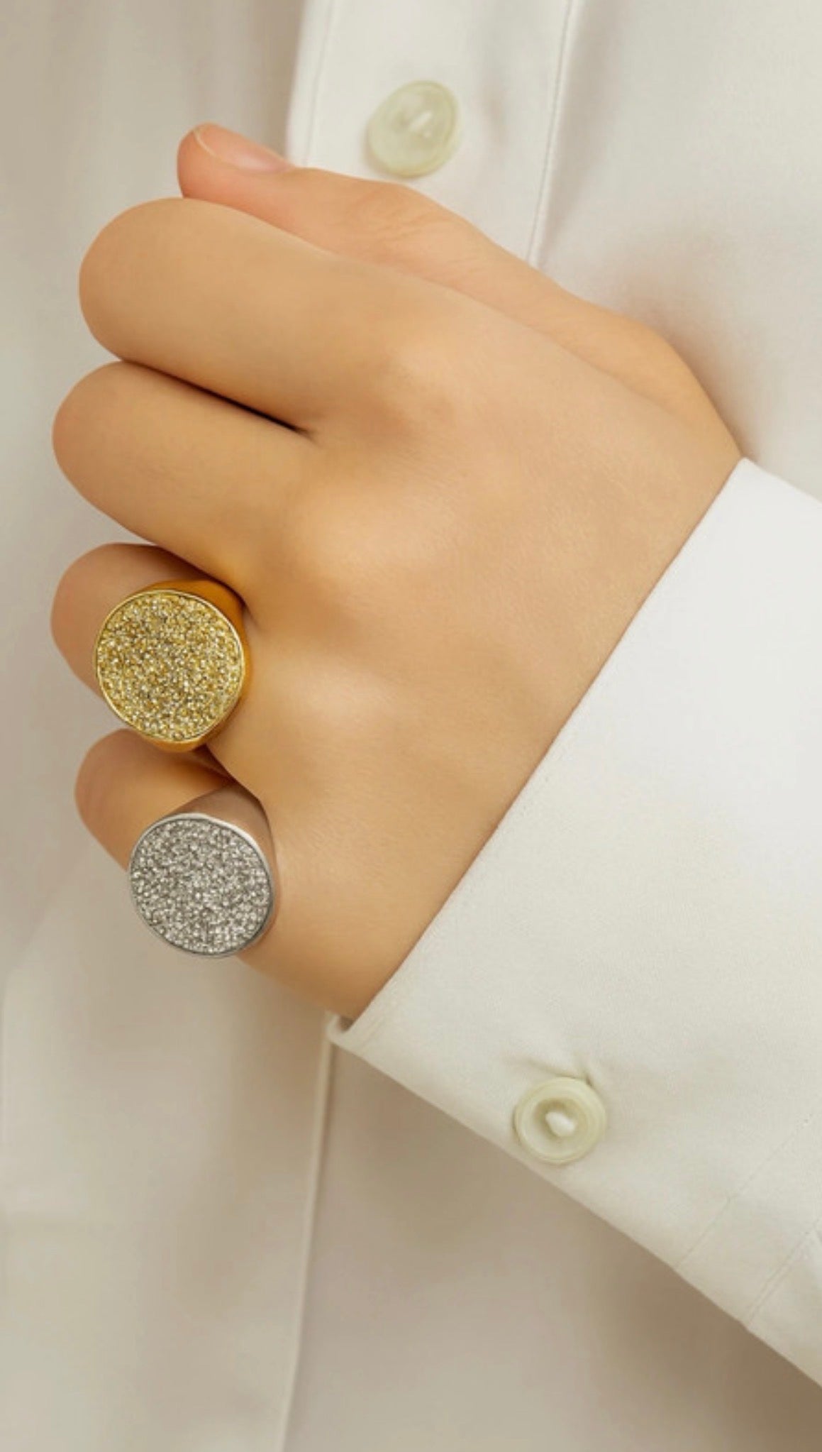 Anello chevalier acciaio tondo big