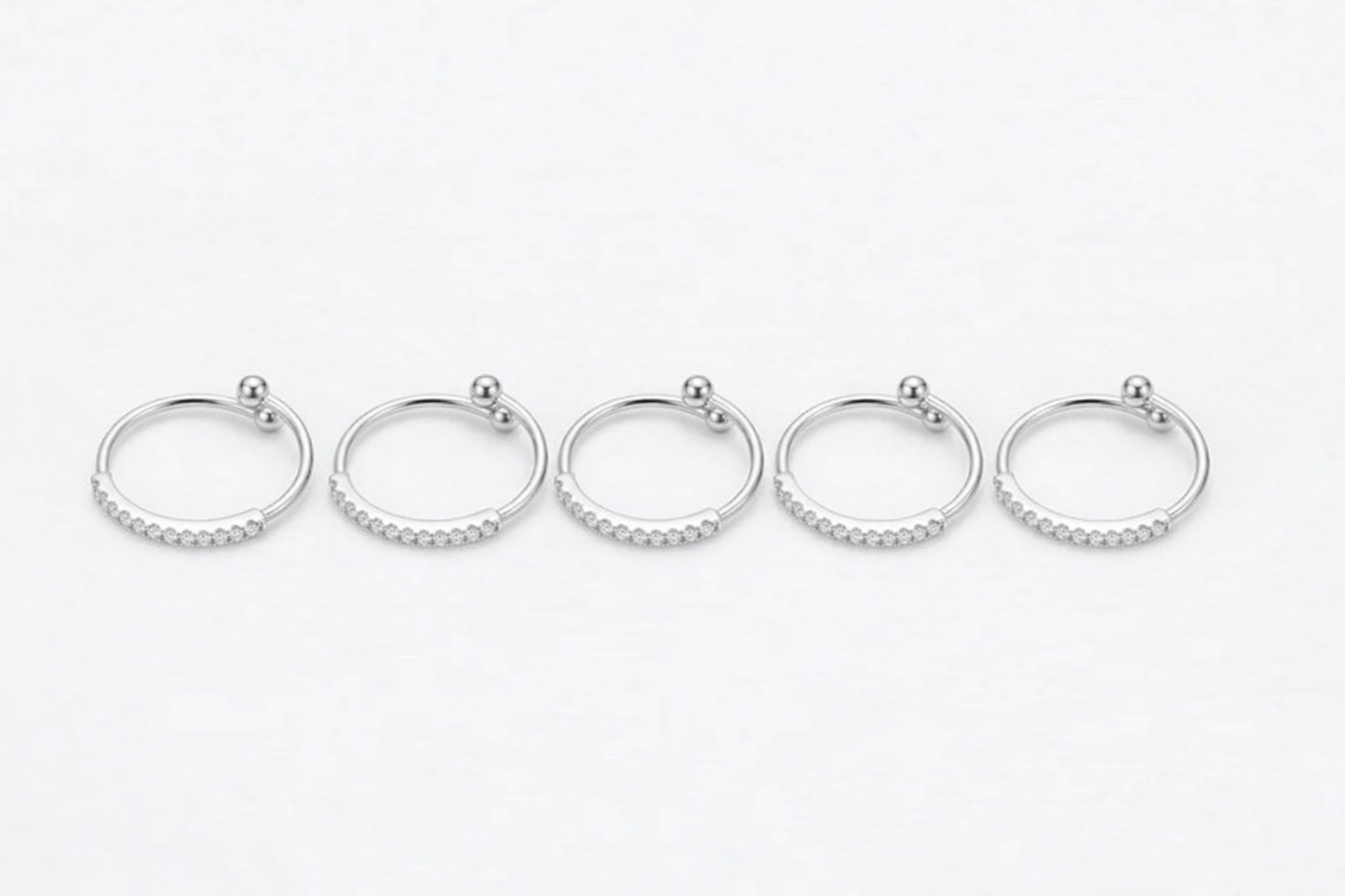 Set anelli fedine strass