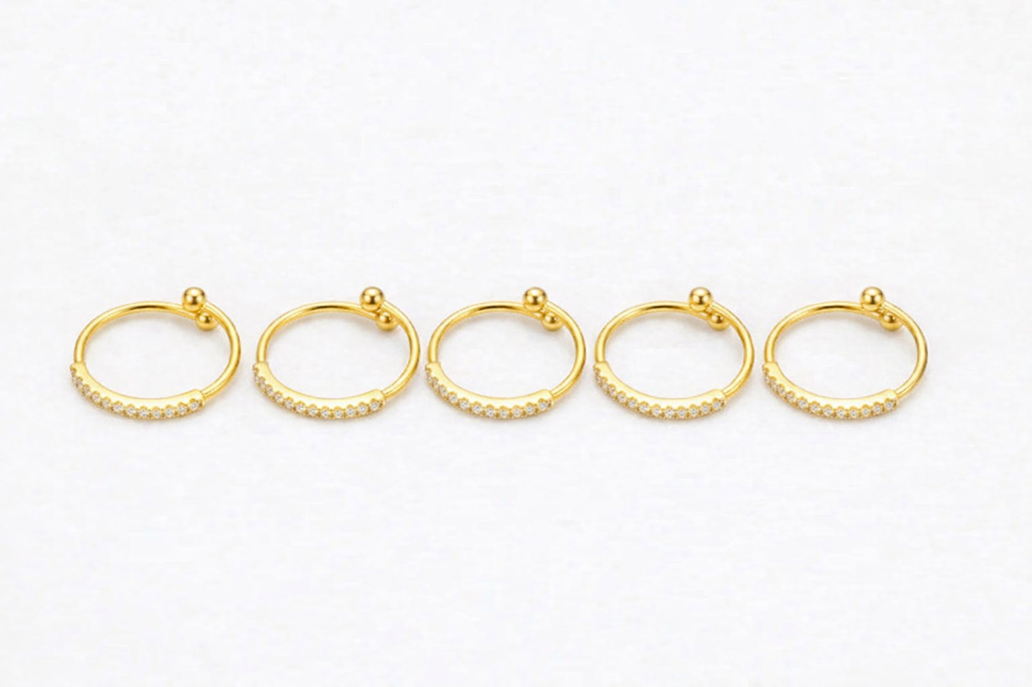 Set anelli fedine strass