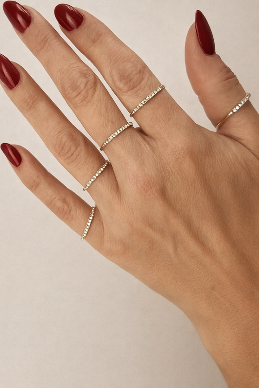 Set anelli fedine strass