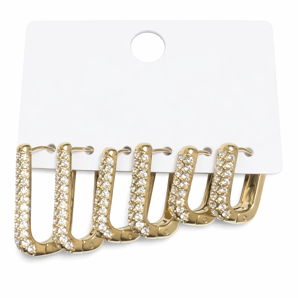 Set orecchini Square Strass