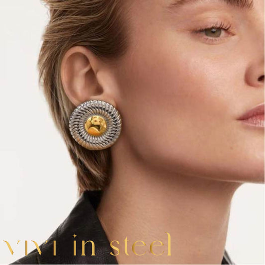 Orecchini cerchio bicolore