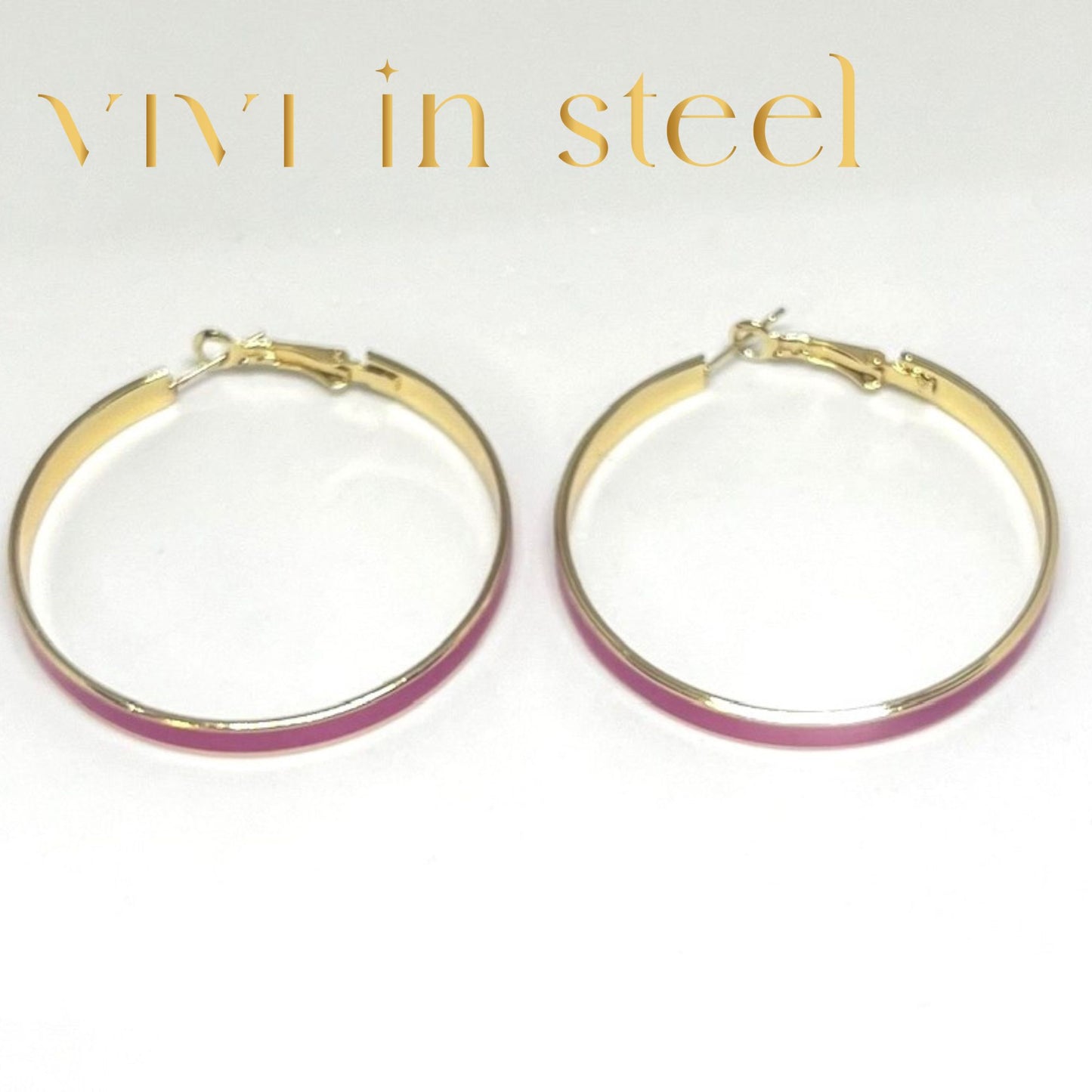 Orecchini in acciaio colorati donna