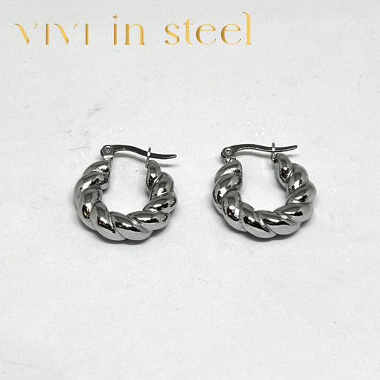 Orecchini in acciio silver da donna