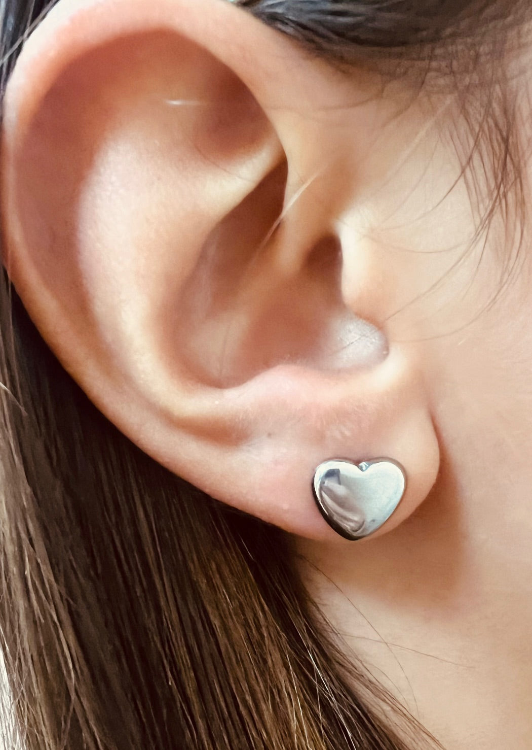 Orecchini mini cuore bombato