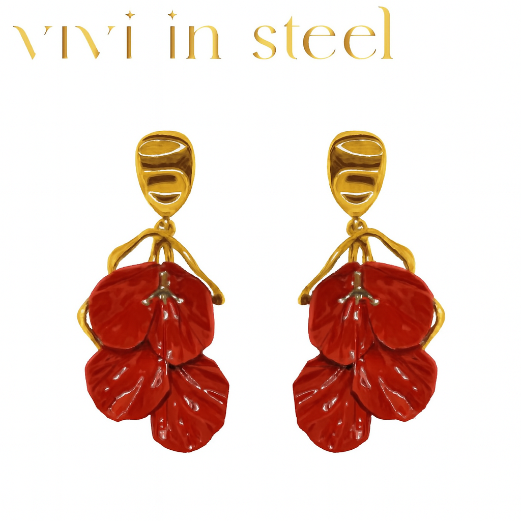 Orecchini petali acciaio 316L