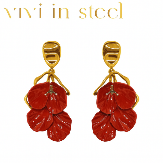 Orecchini petali acciaio 316L