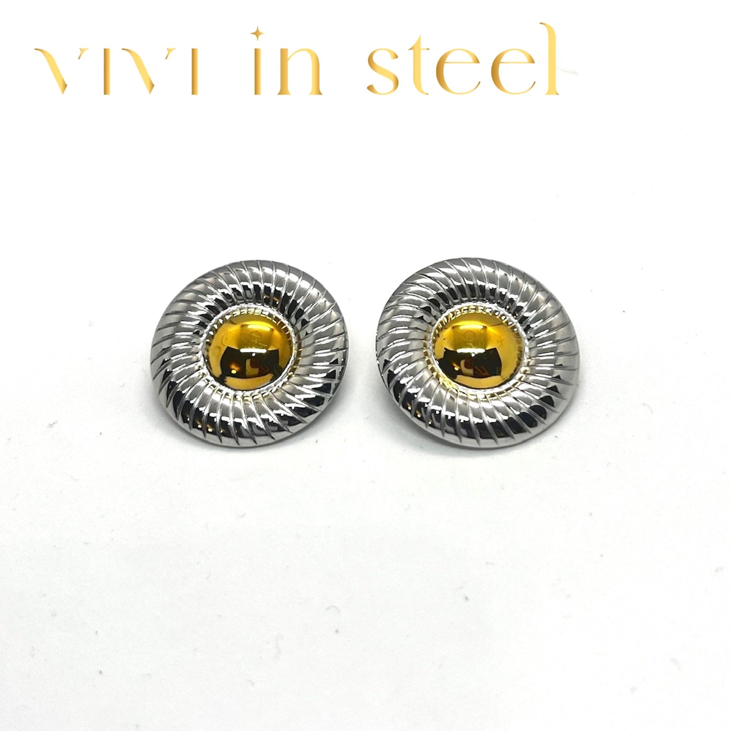 Orecchini cerchio bicolore