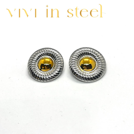 Orecchini cerchio bicolore