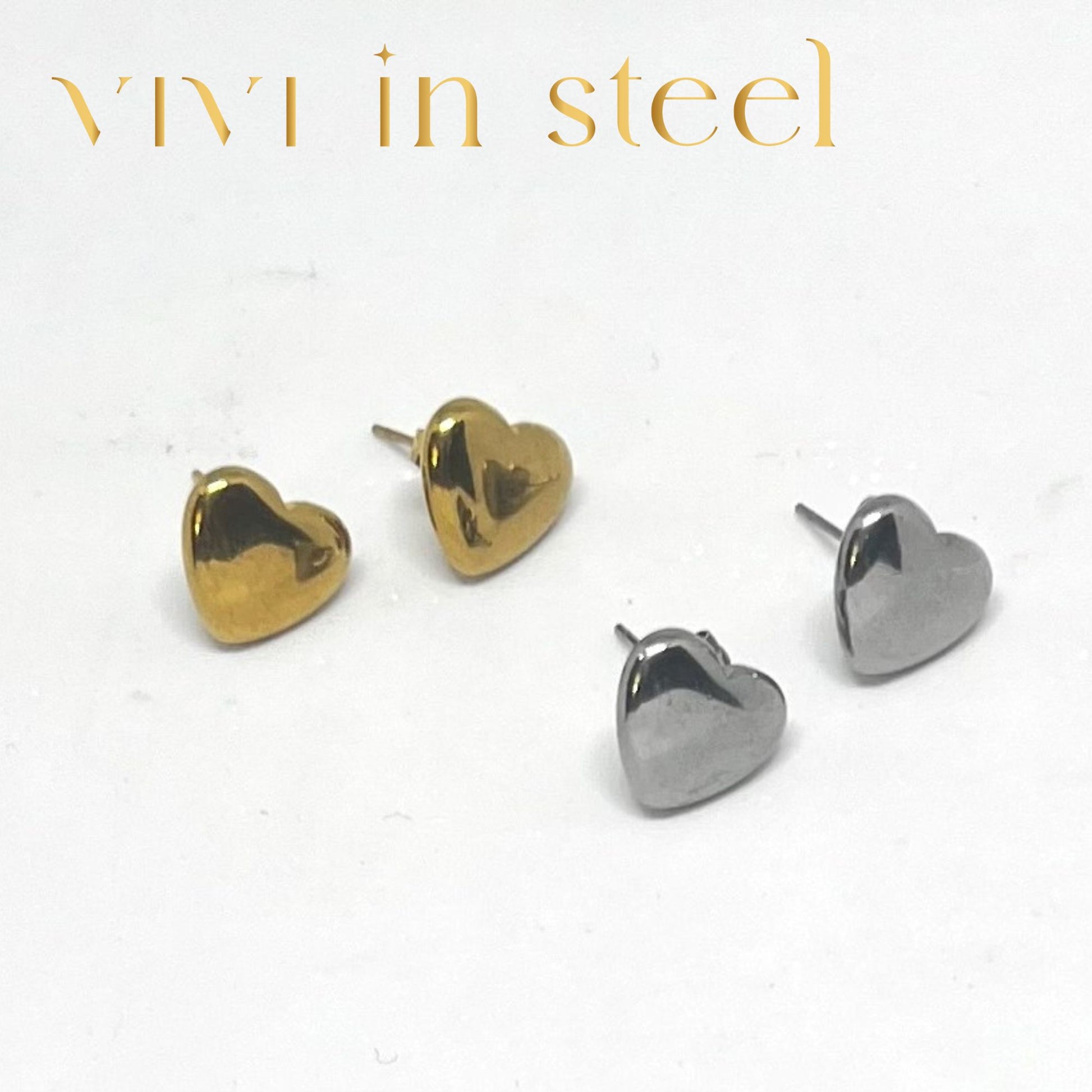 Orecchini mini cuore bombato