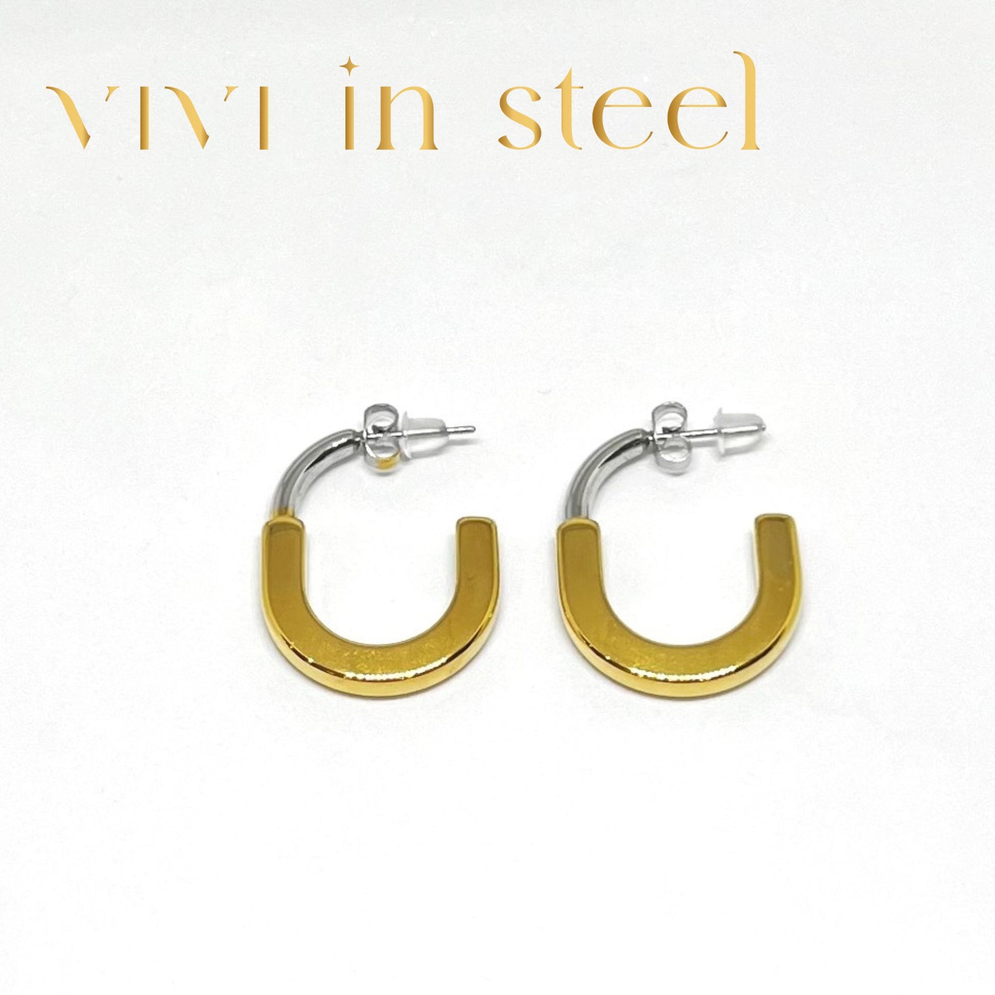 Orecchini ovali in acciaio donna