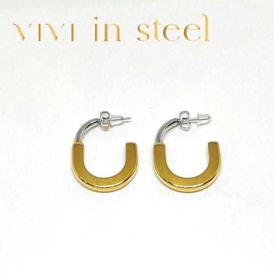 Orecchini ovali in acciaio donna
