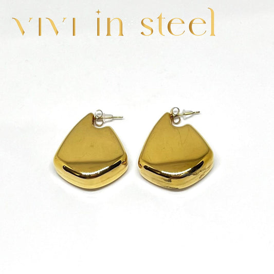 Orecchini in acciaio gold donna